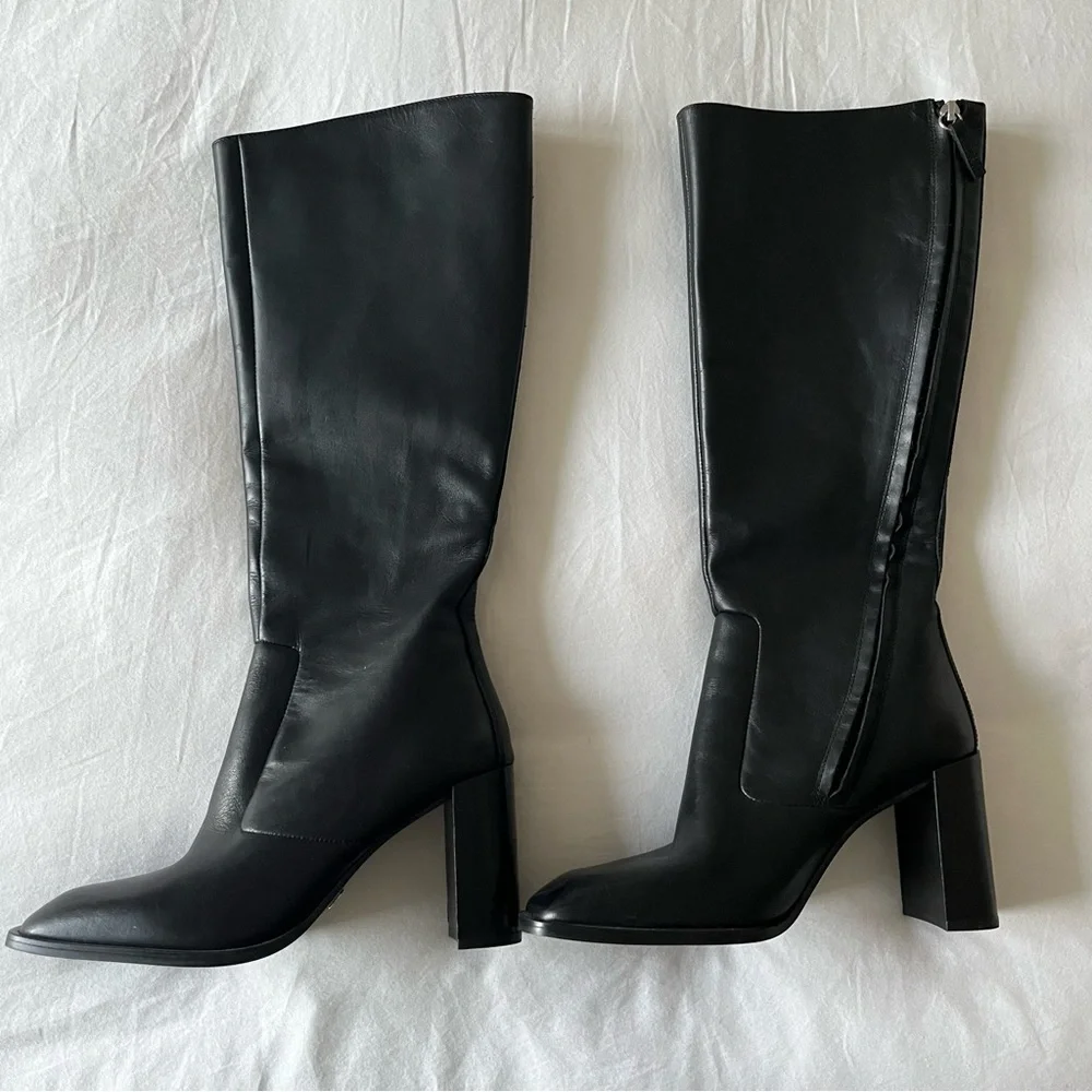 Zara Black Knee-High Boots - Picture 1 of 9